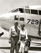 Mom and I saying goodbye to my Dad